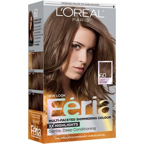 L Oréal Paris Feria Permanent Hair Color 60 Crystal Brown Light Brown