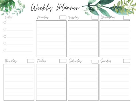 Weekly Planner Printable To Do List Etsy Canada