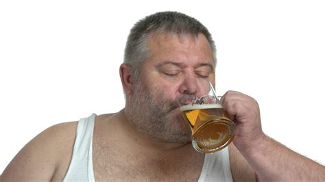 Portrait Of Satisfied Fat Man Drinking Beer Stock Footage Sbv Storyblocks