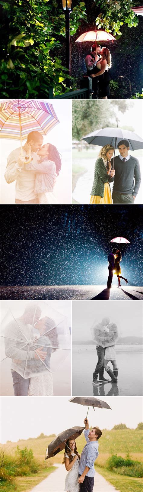 Rain on wedding day photo ideas. 16 Romantic Rainy Day Engagement Photo Ideas - Praise Wedding