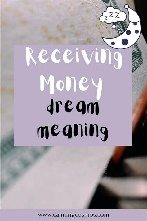 How much money you have in a dream indicates how confident you are about if you dream that someone is giving you money, or that you are inheriting money means that you are being empowered. The Meaning Of Receiving Money In Dreams, Dream Meanings & Interpretations Video | Dream ...