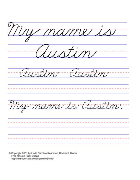 Basic Handwriting For Kids Cursive Names Male Non Javascript Lists