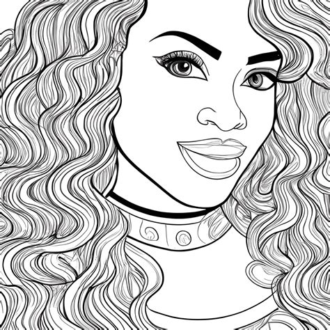 Beautiful Black Mixed Race Woman Coloring Page · Creative Fabrica