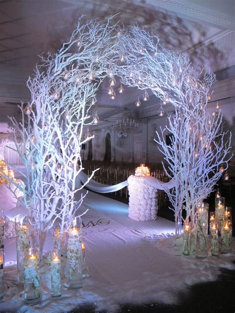 stunning winter themed wedding ceremony arch Winter Wonderland Wedding