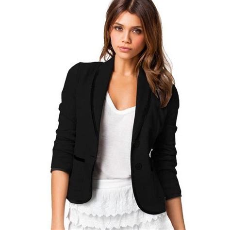 Shop Generic Plus Size 6xl Formal Jacket Womens Pure Black Female