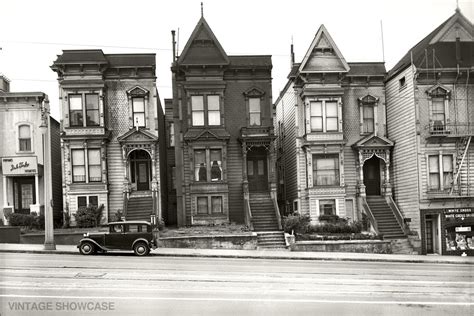Vintage Photo Of Old Historic Houses In San Francisco