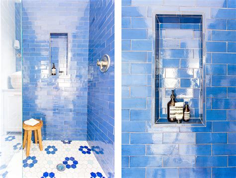 Blue Mosaic Bathroom Floor Tiles