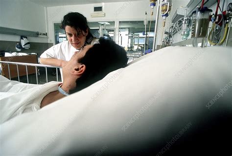Nurse With Coma Patient Stock Image C0083937 Science Photo Library