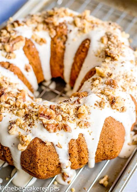 Easy Banana Bundt Cake Recipe With Cream Cheese Glaze And Walnuts