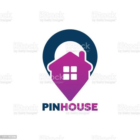 Pin House Logo Template Design Vector Emblem Design Concept Creative