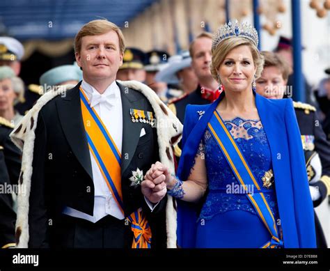 Dutch King Willem Alexander And Queen Maxima Leave The Nieuwe Kerk In