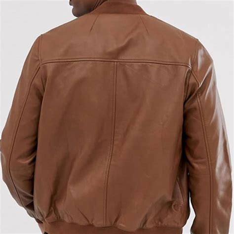 Buy Tan Leather Bomber Jacket Up To 50 Off Sale Jacketsinn