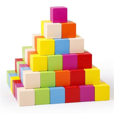 100pcs Large Block Wooden Cube Blocks Math Teaching Aids Etsy