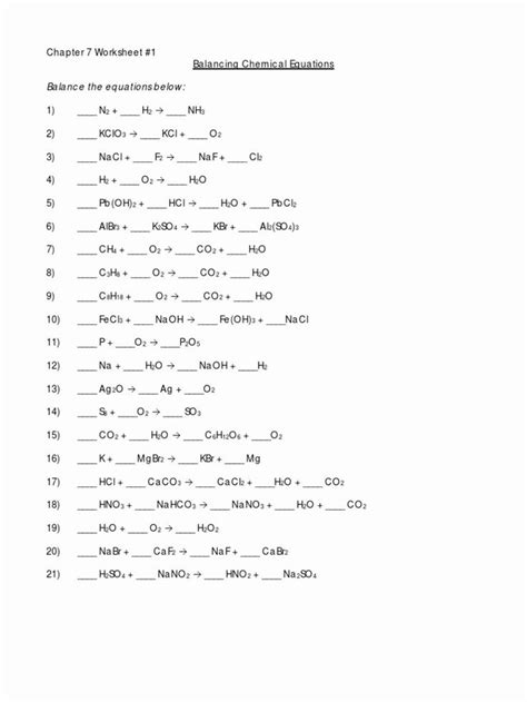 Answers to practice problems 1. Balancing Equations Worksheet Answers Beautiful Balancing ...
