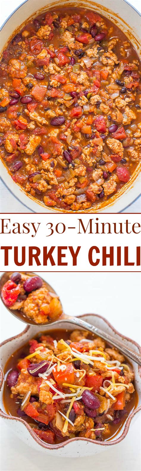 The Best Healthy Turkey Chili Recipe Minutes Averie Cooks