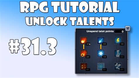 313 Unity Rpg Tutorial Unlock Talents Youtube