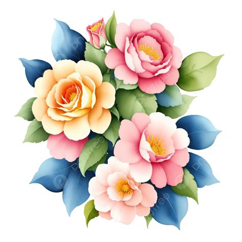 Beautiful Flower Watercolor Painting Generative Ai Illustrations