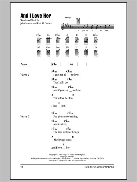 Maybe you would like to learn more about one of these? And I Love Her Sheet Music | The Beatles | Ukulele Chords ...