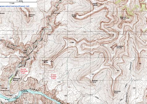 Topographic Map Of The Grand Canyon Interactive Map