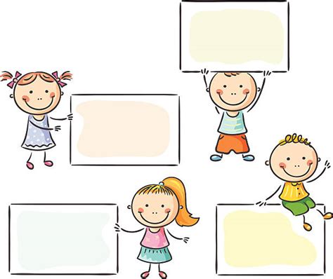 Child Banner Childs Drawing Holding Illustrations Royalty Free Vector