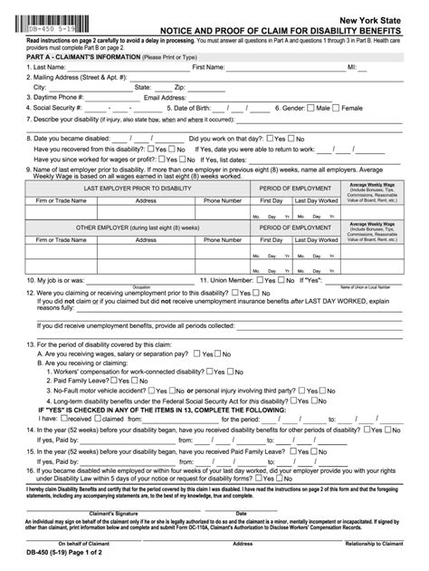 Short Term Disability Ny 2019 2024 Form Fill Out And Sign Printable