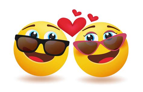 Emoji Couple Vector Concept Design Emoticon 3d Inlove Lovers Character