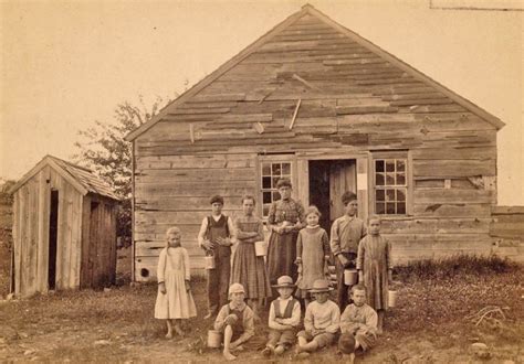 Old School House 1800s Notice Most Of The Children Are Holding Lunch