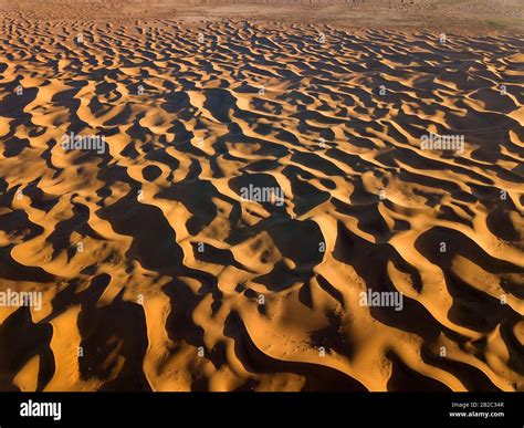 Aerial Top View On Sand Dunes In Desert Stock Photo Alamy