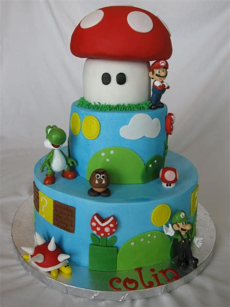 Super Mario Brothers Cake - Buttercream iced 10" and 6 ...