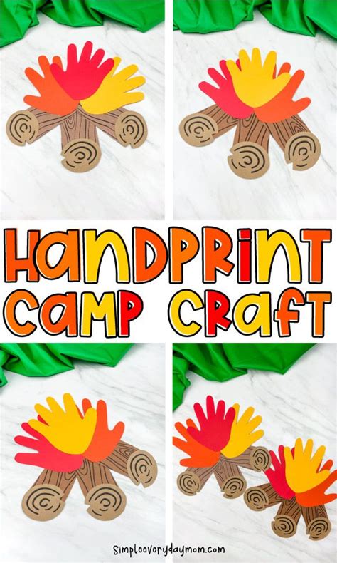 Handprint Campfire Craft For Kids Free Template Campfire Craft