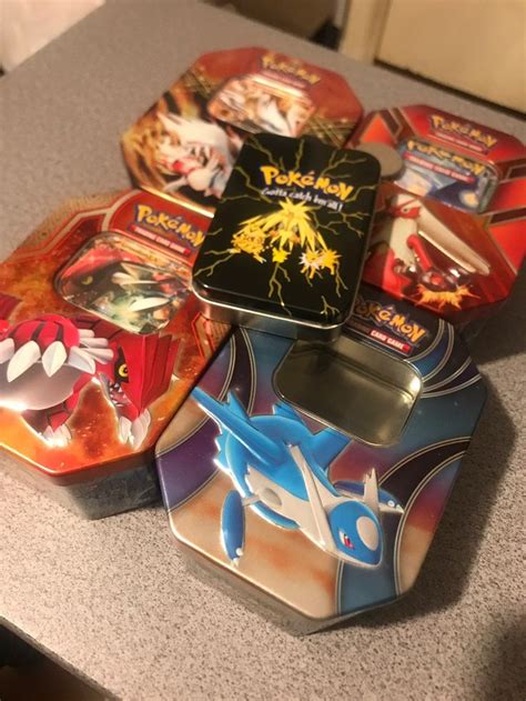 Pokémon Tin Box Packs Still In Some Of The Tins Open Packs With All