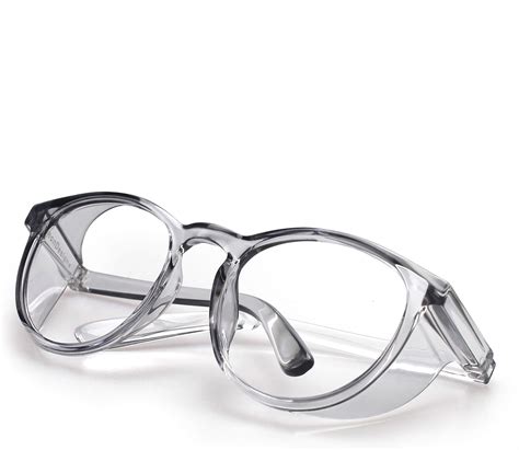 leondesigns anti fog stylish round safety glasses side shields uv eye protection hd blue light