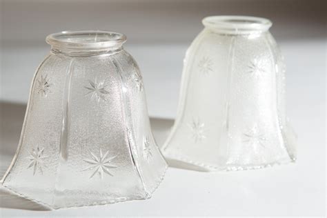 Vintage Starburst Glass Lamp Shades Translucent Pleated Glass Pendant
