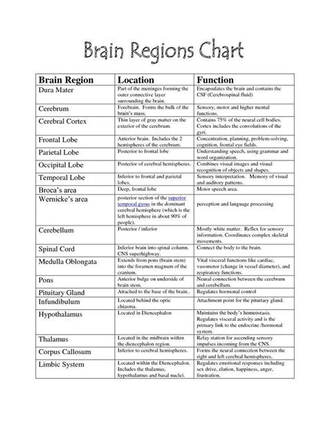 One of the most important parts of the brain is the cerebellum, located in the brain, and its function is to regulate such important aspects of the organism as posture, balance, and coordination. brain functions chart | Brain Parts - | Ap psychology ...