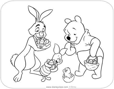 Winnie The Pooh And Friends Easter Coloring Pages