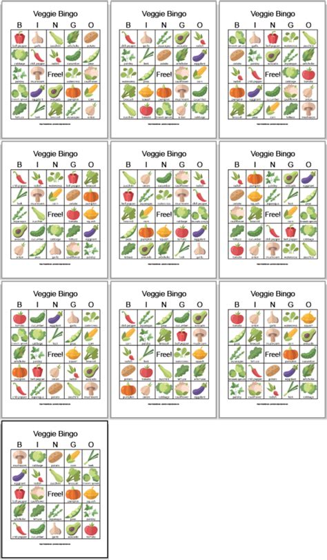 Free Printable Vegetable Bingo An Easy Way To Teach Food Groups