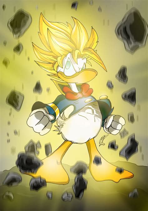 Donald Duck Is Over 9000 By Paritos Dragon Ball Painting