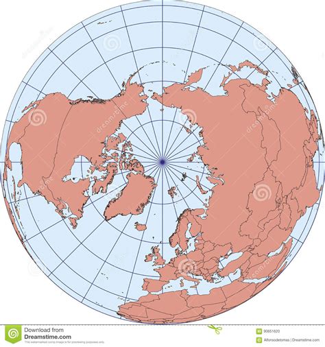 North Pole Earth Globe Map Stock Illustration Illustration Of World