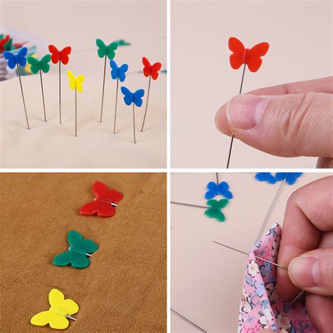 50100pcs Colorful Butterfly Flat Head Sewing Pins Quilting Patchwork