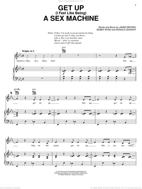 Brown Get Up I Feel Like Being A Sex Machine Sheet Music For Voice