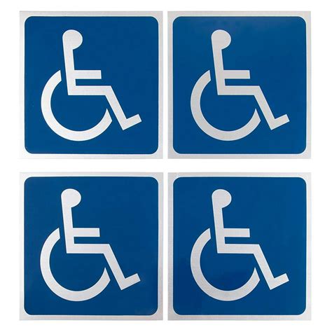 Handicap Signs 4 Pack Metal Disabled Accessible Signs Aluminum
