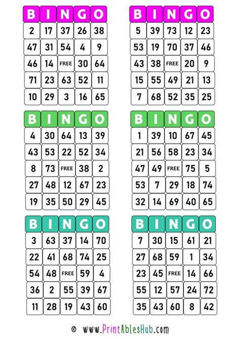 Downloadable Free Printable Bingo Cards 1-75 Pdf