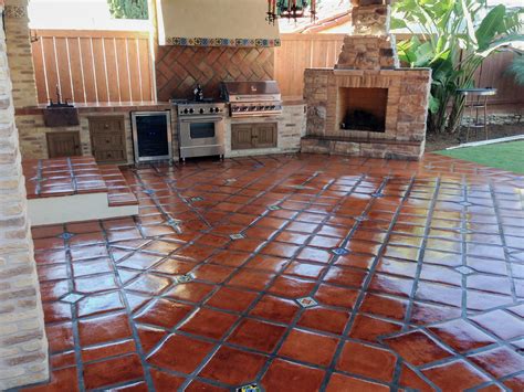 Spanish Mission Red Handcrafted Floor Tiles Outdoor Tile Patio