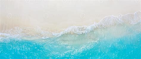 Summer Seascape Beautiful Waves Blue Sea Water In Sunny Day Top View