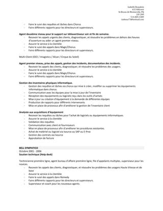 Isabelle Beaudoin CV PDF