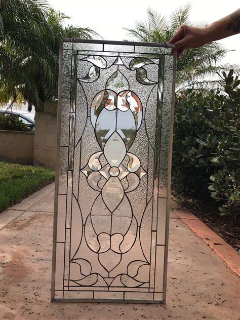 Stunning The Novato All Clear Beveled And Textured Leaded Stained