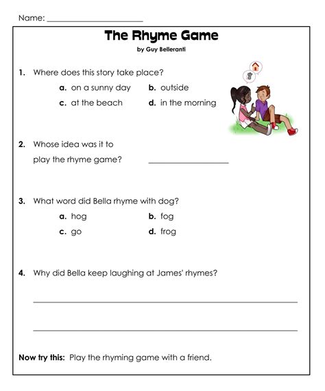 1st Grade Reading Comprehension Worksheets Printable Pdf 1st Grade