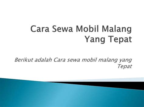 Ppt Sewa Mobil Malang Murah Dan Tepat Powerpoint Presentation Free Download Id