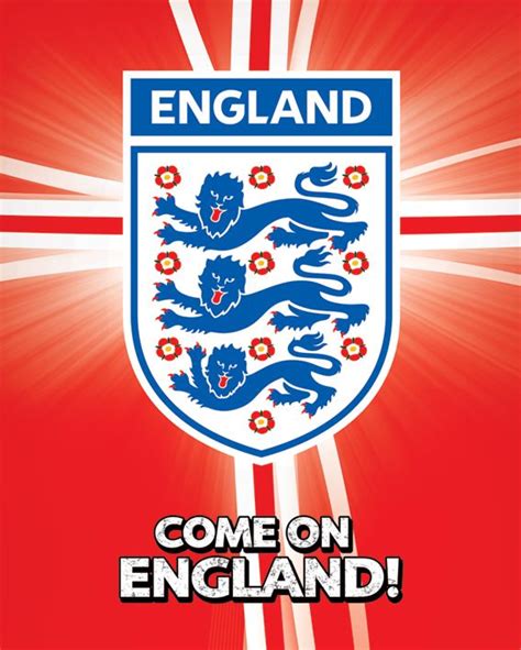 Plakat England Fa Come On England Herb Drużyny Sklep Nice Wall