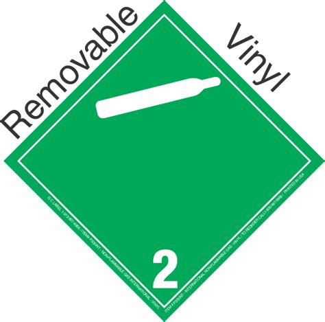 International Wordless Non Flammable Gas Class 2 2 Removable Vinyl